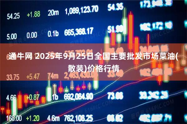 通牛网 2025年9月25日全国主要批发市场菜油(散装)价格行情