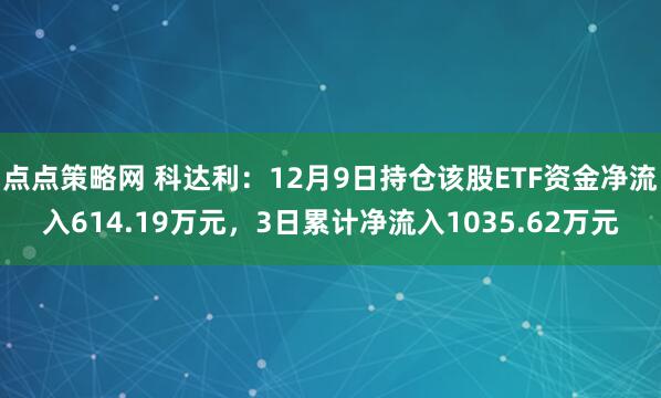 点点策略网 科达利：12月9日持仓该股ETF资金净流入614.19万元，3日累计净流入1035.62万元